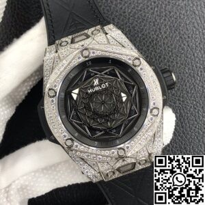WWF Factory Replica Hublot Big Bang Full Diamond Titanium Case