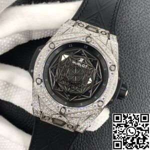 WWF Factory Replica Hublot Big Bang Full Diamond Titanium Case