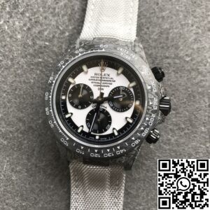 JH Custom Rolex Daytona Carbon Fiber Case White Dial