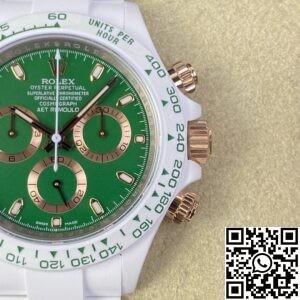 AET Custom Replica Rolex Daytona White Ceramics Green Dial