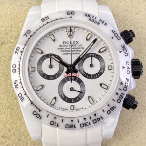 5G Custom Replica Rolex Daytona White Ceramic Rubber Strap