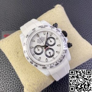 5G Custom Replica Rolex Daytona White Ceramic Rubber Strap
