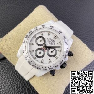 5G Custom Replica Rolex Daytona White Ceramic Rubber Strap