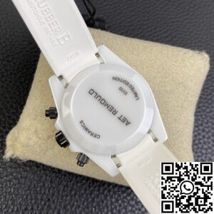 5G Custom Replica Rolex Daytona White Ceramic Rubber Strap