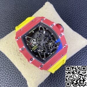 T+ Factory Richard Mille Replica Watches RM35-02 Carbon Fiber Case Yellow Tape