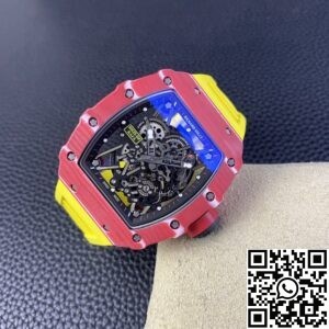 T+ Factory Richard Mille Replica Watches RM35-02 Carbon Fiber Case Yellow Tape