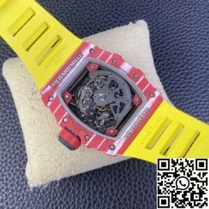 T+ Factory Richard Mille Replica Watches RM35-02 Carbon Fiber Case Yellow Tape