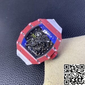 T+ Factory Richard Mille Replica Watches RM35-02 Carbon Fiber Case White Rubber Tapes
