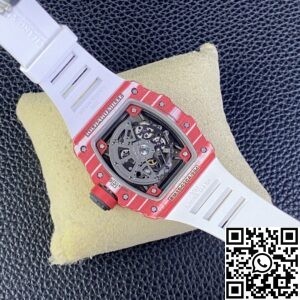 T+ Factory Richard Mille Replica Watches RM35-02 Carbon Fiber Case White Rubber Tapes