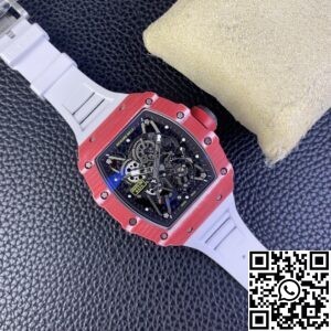 T+ Factory Richard Mille Replica Watches RM35-02 Carbon Fiber Case White Rubber Tapes