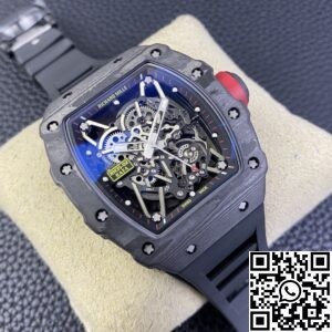T+ Factory Richard Mille Replica Watches RM35-02 Black Carbon Fiber Case