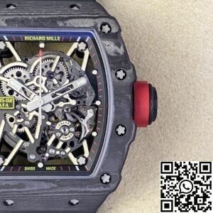 T+ Factory Richard Mille Replica Watches RM35-02 Black Carbon Fiber Case