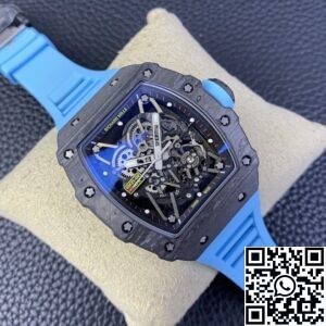 T+ Factory Richard Mille Replica Watches RM35-02 Blue Rubber Straps
