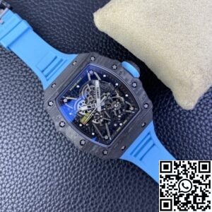 T+ Factory Richard Mille Replica Watches RM35-02 Blue Rubber Straps