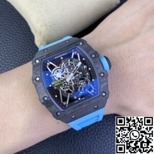T+ Factory Richard Mille Replica Watches RM35-02 Blue Rubber Straps