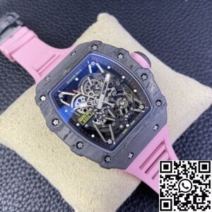 T+ Factory Richard Mille Replica Watches RM35-02 Pink Rubber Strap