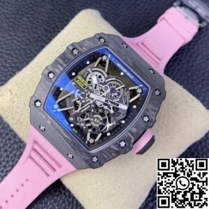 T+ Factory Richard Mille Replica Watches RM35-02 Pink Rubber Strap