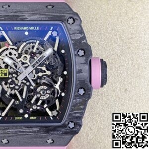 T+ Factory Richard Mille Replica Watches RM35-02 Pink Rubber Strap