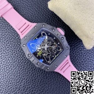 T+ Factory Richard Mille Replica Watches RM35-02 Pink Rubber Strap