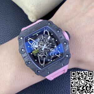 T+ Factory Richard Mille Replica Watches RM35-02 Pink Rubber Strap
