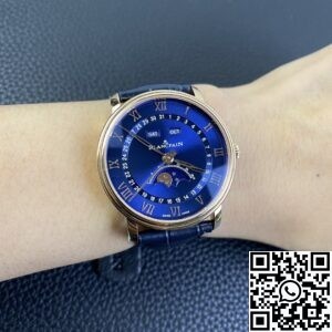 OM Factory Replica Blancpain Villeret 6654-3640-55 Blue Dial Size 40mm Series