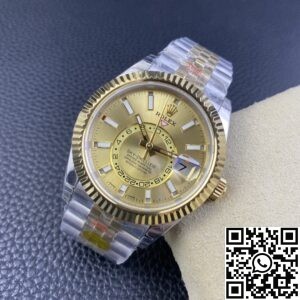 Noob Factory Replica Rolex Sky Dweller M336933-0002 Champagne Dial