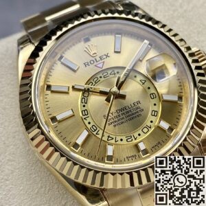 Noob Factory Replica Rolex Sky Dweller M326933-0009 Golden Watch Series