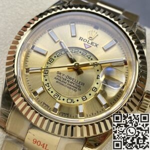 Noob Factory Replica Rolex Sky Dweller M326933-0009 Golden Watch Series