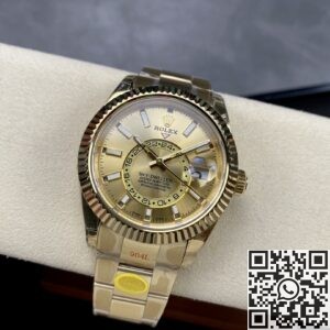 Noob Factory Replica Rolex Sky Dweller M326933-0009 Golden Watch Series