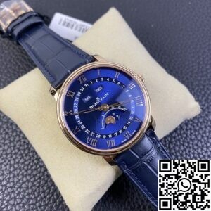 OM Factory Replica Blancpain Villeret 6654-3640-55 Blue Dial Size 40mm Series