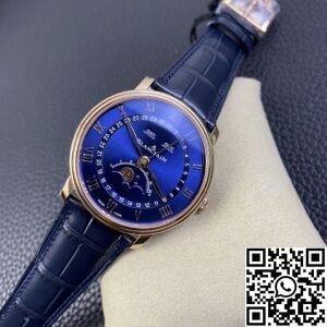 OM Factory Replica Blancpain Villeret 6654-3640-55 Blue Dial Size 40mm Series
