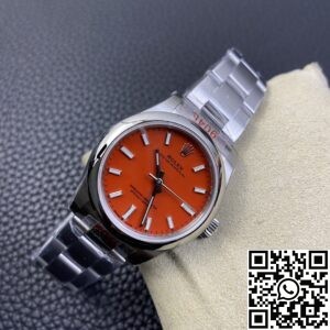 EW Factory Replica Rolex Oyster Perpetual M277200-0008 Red Dial Watch