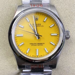 EW Factory Replica Rolex Oyster Perpetual M277200-0005 Yellow Dial Watch