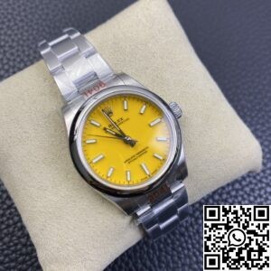 EW Factory Replica Rolex Oyster Perpetual M277200-0005 Yellow Dial Watch
