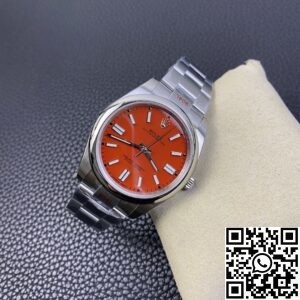 EW Factory Replica Rolex Oyster Perpetual M124300-0007 Coral Red Dial