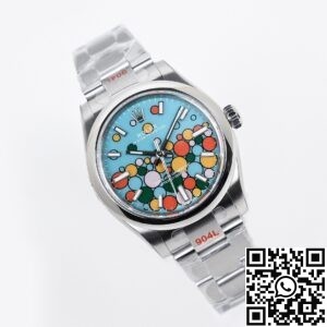 EW Factory Replica Rolex Oyster Perpetual M277200-00010 Turquoise Blue Dial