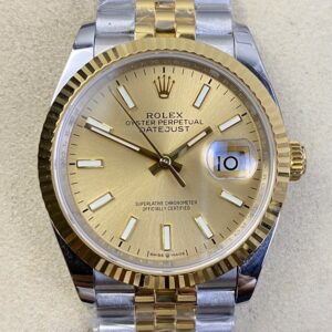 EW Factory Best Fake Rolexs Datejust M126233-0015 Gold Watch