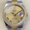 EW Factory Fake Rolex Datejust M126283RBR Gold Watch