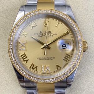 EW Factory Fake Rolex Datejust M126283RBR Gold Watch