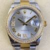 EW Factory Fake Rolexs Datejust M126283RBR-0012 Gold Watch