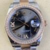 EW Factory Fake Diamond Rolex Watches Datejust M126281RBR-0011 Rose Gold Watch