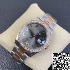 EW Factory Fake Diamond Rolex Watches Datejust M126281RBR-0011 Rose Gold Watch