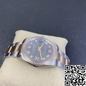 EW Factory Fake Diamond Rolex Watches Datejust M126281RBR-0011 Rose Gold Watch