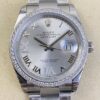 EW Factory Fake Rolex Datejust M126284RBR-0022 Silver Dial