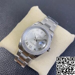 EW Factory Fake Rolex Datejust M126284RBR-0022 Silver Dial