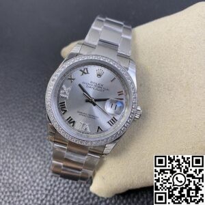 EW Factory Fake Rolex Datejust M126284RBR-0022 Silver Dial