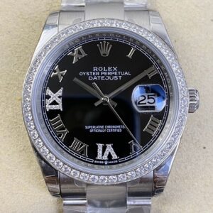 EW Factory Replicas Rolex Datejust M126284RBR Black Dial