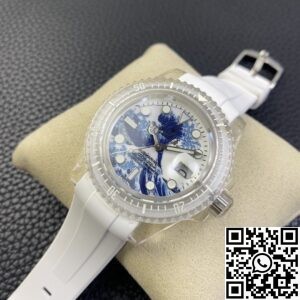 CH Custom Acrylic Clear Rolex Submariner Kanagawa Surf Disk Watches