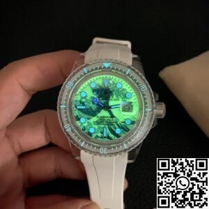 CH Custom Acrylic Clear Rolex Submariner Kanagawa Surf Disk Watches