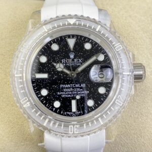 CH Custom Acrylic Clear Rolex Submariner Black Star Dial Watch